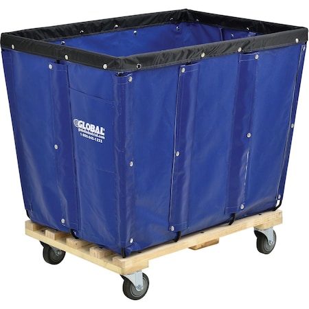 Global Industrial 12 Bushel, Blue Vinyl Basket Bulk Truck, Unassembled, 36L x 26W x 33-1/2H 800356BL